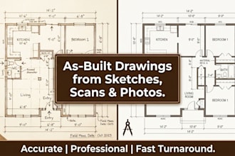 produce accurate asbuilt drawings from sketches, or photos