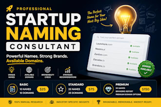 create premium startup names and find perfect domains