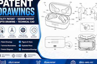 patent drawing utility patent design patent figures uspto drawing technical cad