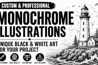 create stunning monochrome illustrations and unique black and white artwork
