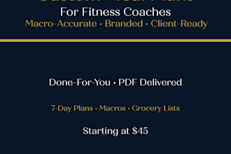create a custom meal plan and nutrition guide for fitness coaches