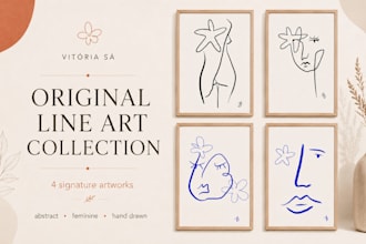 create original minimalist line face art