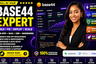 build base44 web app, base44 saas, base44 CRM, base44 dashboard