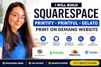 build squarespace printify printful gelato print on demand website