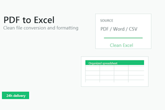 convert pdf word or csv files into clean excel spreadsheets
