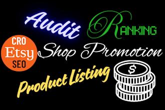 do etsy shop cro audit, etsy shop promotion, etsy seo listing, etsy traffic rank