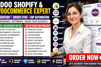 integrate shopify woocommerce with odoo erp inventory order sync