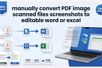 manually convert PDF image scanned files screenshots to editable word or excel
