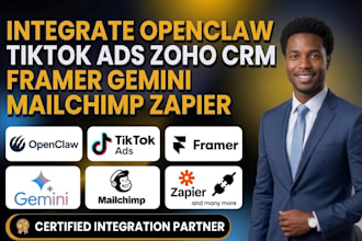 integrate openclaw tiktok ads zoho crm framer gemini mailchimp zapier automation