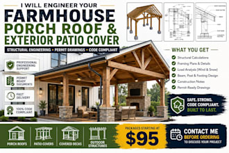 engineer your farmhouse porch roof and exterior patio cover