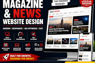 design a magazine website, newspaper website, news website or blog website