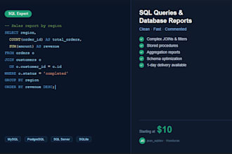 write complex sql queries, stored procedures and database scripts
