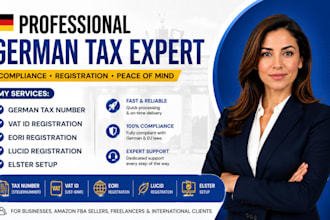 register your german tax number, vat id, eori, lucid and elster