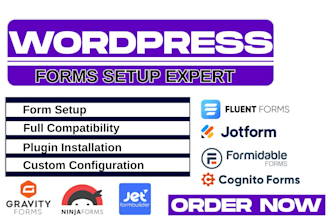 setup wp forms fluent formidable forms gravity ninja forms jetform cognitoforms