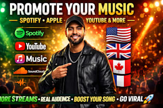 do professional spotify itunes music promotion in france uk usa germany with ads