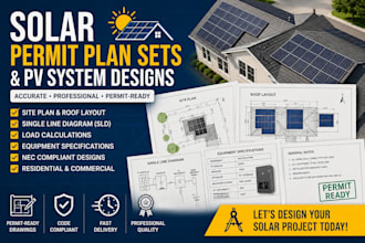 create professional solar permit plan sets and pv system designs