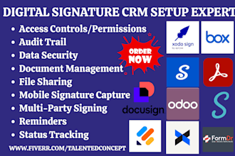 setup digital signature formdr docusign box adobe jotform xodo signwell odoo