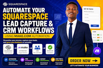 automate squarespace lead capture and CRM workflows using make com automation