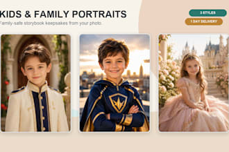 create cute storybook portraits for kids from your photo