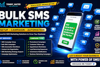 setup and send SMS marketing bulk SMS campaigns blast and SMS automation