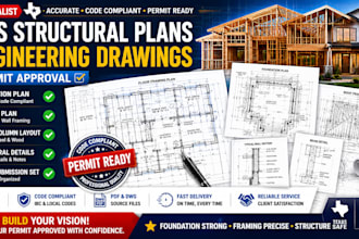 create texas structural plans and engineering drawings for permit approval