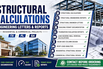 structural calculation, engineer letter, structural pe letter report tx, fl, cl