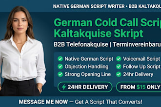 write  pro german cold call script for b2b kaltakquise telefonakquise