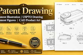 line art patent drawing patent illustration uspto figures cad product sketch art