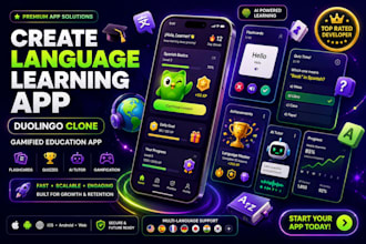 build language learning duolingo clone learning app gamified education flashcard