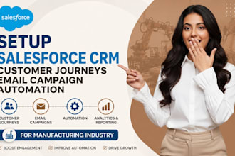 setup salesforce CRM customer journeys email campaign automation manufacturing