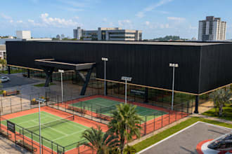 do 3d court design for pickleball padel tennis badminton basketball sport field