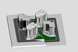 create a 3d residential building model