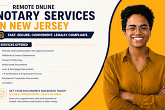 provide remote online notary services in new jersey for legal documents