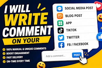 write comments on your blog post, website or social media post