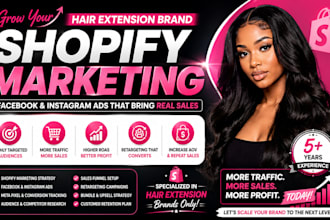 setup hair extension shopify marketing hair extension facebook sales ads