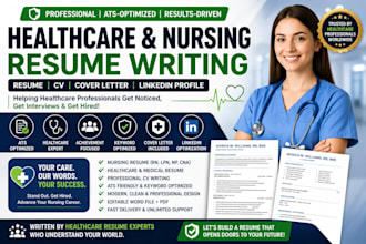 write an ats healthcare nursing resume CV and cover letter