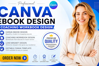 design canva coaching workbook, coaching ebook, pdf lead magnet, book design
