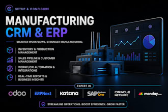 setup manufacturing crm odoo erpnext katana sap business one netsuite monday