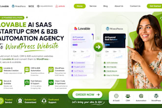 lovable ai saas startup crm b2b business automation agency to wordpress website