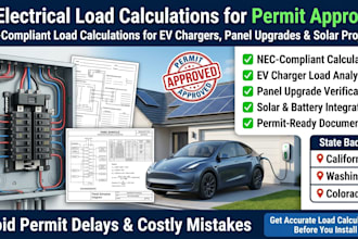 electrical load calculation, panel schedule, ev charger load calc, panel upgrade