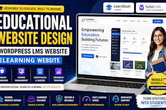 design educational website, wordpress lms website, elearning website