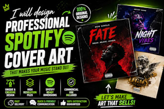 design professional spotify cover art and canvas  video