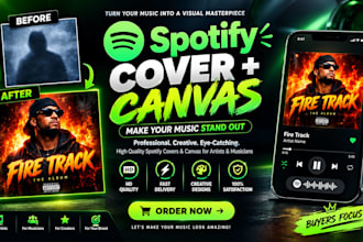 design spotify cover art and canvas for music artists