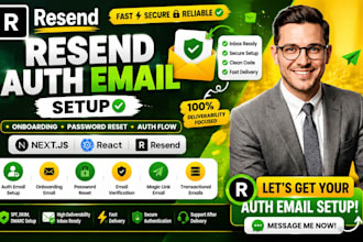 setup resend auth email onboarding password reset nextjs react