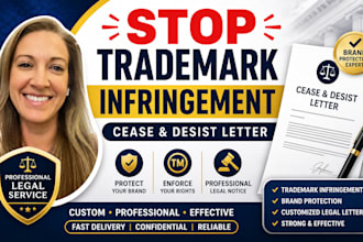 draft trademark infringement cease and desist letter for brand protection