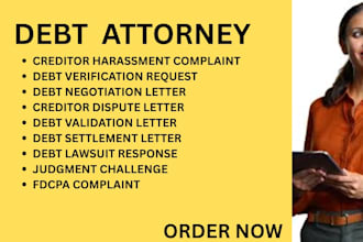 handle debt validation, creditor harassment, debt lawsuits, and fdcpa claims
