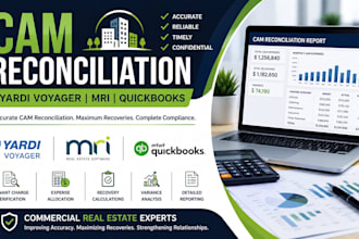 do cam reconciliation in yardi voyager, mri and quickbooks