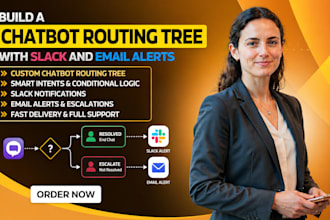 build a chatbot routing tree with slack and email alerts