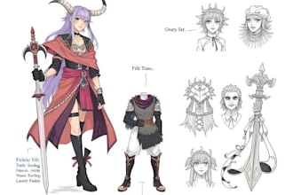 make a character sheet with a unique art style