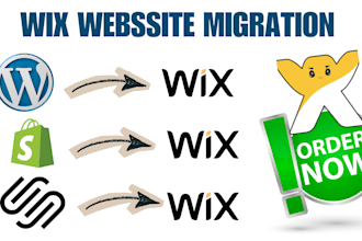 migrate, move, transfer shopify, wordpress, woocommerce website to wix